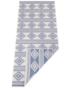 Design binnen & buiten vloerkleed Maple - blauw/crème - overzicht boven, thumbnail