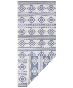 Design binnen & buiten vloerkleed Maple - blauw/crème - overzicht boven, thumbnail