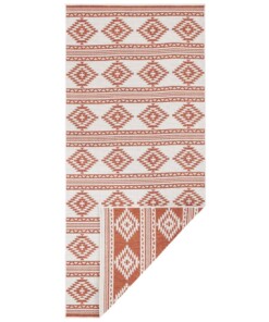 Design binnen & buiten vloerkleed Maple - terracotta/crème - overzicht boven, thumbnail