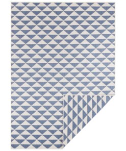 Binnen & buiten vloerkleed ruiten Tahiti - blauw/creme - overzicht boven, thumbnail Binnen & buiten vloerkleed ruiten Tahiti - blauw/creme - overzicht boven, thumbnail