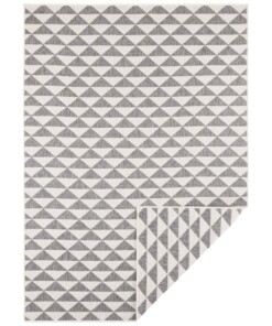 Binnen & buiten vloerkleed ruiten Tahiti - grijs/creme - overzicht boven, thumbnail
