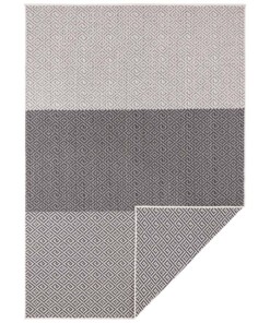 Binnen & buiten vloerkleed Borneo - zwart/creme - overzicht boven, thumbnail