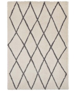 Hoogpolig vloerkleed Truth - crème/grijs - overzicht boven, thumbnail