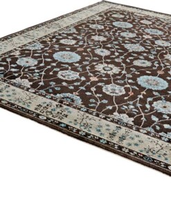 Oosters vloerkleed Couture - antraciet/blauw - overzicht schuin, thumbnail