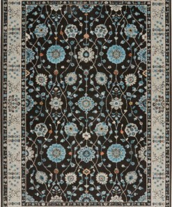 Oosters vloerkleed Couture - antraciet/blauw - overzicht boven, thumbnail