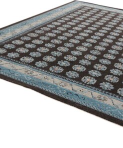 Oosters vloerkleed Attire - antraciet/blauw - overzicht schuin, thumbnail Oosters vloerkleed Attire - antraciet/blauw - overzicht schuin, thumbnail