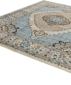 Oosters vloerkleed Sign - blauw/grijs - overzicht schuin, thumbnail Oosters vloerkleed Sign - blauw/grijs - overzicht schuin, thumbnail