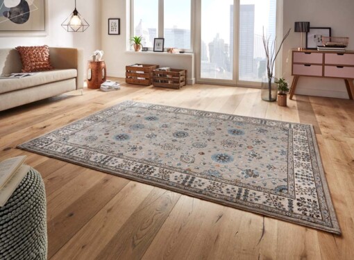 Oosters vloerkleed Couture - beige/blauw - sfeer