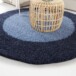 Hoogpolig vloerkleed shaggy Trend lijstmotief rond - blauw - sfeer, thumbnail