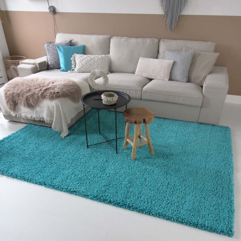 Paco Home Hoogpolig vloerkleed woonkamer kunstvacht superzacht effen in versch. afmetingen en kleuren, Maat:120x160 cm, Kleur:Beige