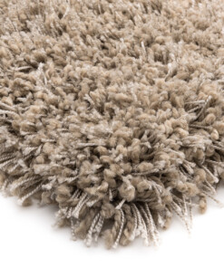 Hoogpolig vloerkleed effen - Shaggy Prime beige - close up hoek