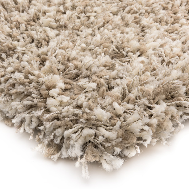 Hoogpolig vloerkleed Gemêleerd - Shaggy Prime wit/beige Tapeso