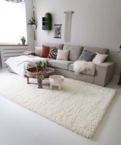 Hoogpolig vloerkleed shaggy Royal 5cm hoogte - crème - sfeer, thumbnail