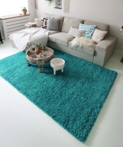 Hoogpolig vloerkleed shaggy Royal 5cm hoogte - turquoise - sfeer