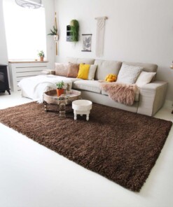 Hoogpolig vloerkleed shaggy Royal 5cm hoogte - bruin - sfeer, thumbnail