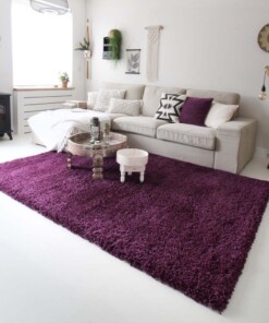 Hoogpolig vloerkleed shaggy Royal 5cm hoogte - paars - sfeer, thumbnail