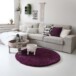Hoogpolig rond vloerkleed shaggy Royal 5cm hoogte - paars - sfeer, thumbnail