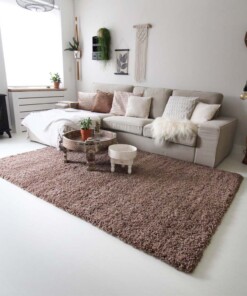 Hoogpolig vloerkleed shaggy Royal 5cm hoogte - mokka - sfeer, thumbnail