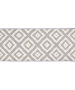 Moderne keukenloper ruiten Diamond - grijs/crème - overzicht boven, thumbnail Moderne keukenloper ruiten Diamond - grijs/crème - overzicht boven, thumbnail