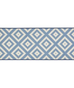 Moderne keukenloper ruiten Diamond - blauw/crème - overzicht boven, thumbnail Moderne keukenloper ruiten Diamond - blauw/crème - overzicht boven, thumbnail