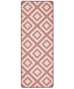 Moderne keukenloper ruiten Diamond - roze/crème - overzicht boven, thumbnail