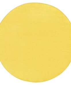 Modern effen vloerkleed rond Fancy - geel - overzicht boven, thumbnail