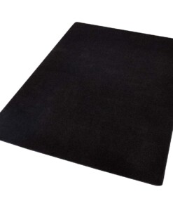 Modern effen vloerkleed Fancy - zwart - overzicht schuin, thumbnail