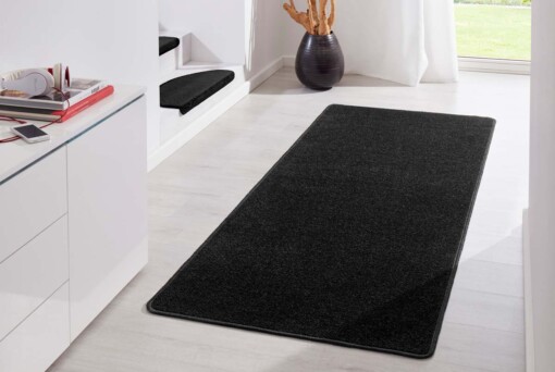Moderne effen loper Fancy - zwart - sfeer