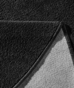 Modern effen vloerkleed rond Fancy - zwart - close up, thumbnail Modern effen vloerkleed rond Fancy - zwart - close up, thumbnail
