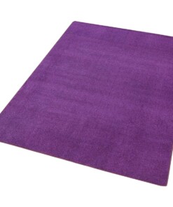 Modern effen vloerkleed Fancy - paars - overzicht schuin, thumbnail