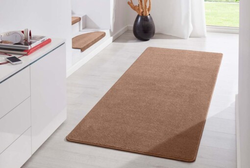 Moderne effen loper Fancy - bruin - sfeer