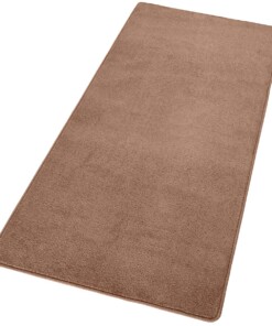 Moderne effen loper Fancy - bruin - overzicht schuin, thumbnail