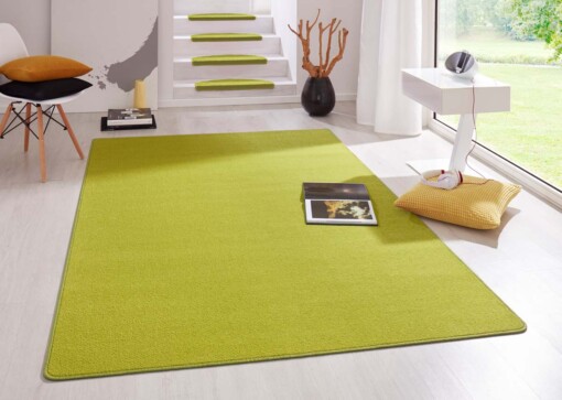 Modern effen vloerkleed Fancy - groen - sfeer