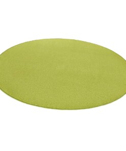 Modern effen vloerkleed rond Fancy - groen - overzicht schuin, thumbnail