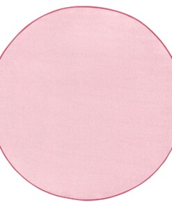 Modern effen vloerkleed rond Fancy - lichtroze - overzicht boven, thumbnail
