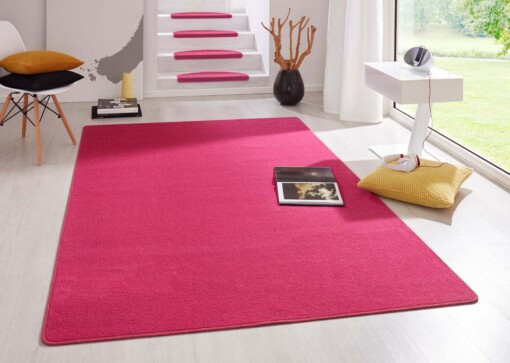 Modern effen vloerkleed Fancy - roze - sfeer
