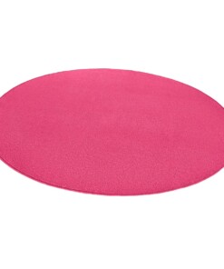 Modern effen vloerkleed rond Fancy - roze - overzicht schuin, thumbnail Modern effen vloerkleed rond Fancy - roze - overzicht schuin, thumbnail