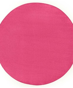 Modern effen vloerkleed rond Fancy - roze - overzicht boven