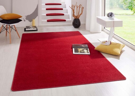 Modern effen vloerkleed Fancy - rood - sfeer