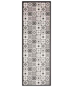 Vloerkleed vinyl Kaja - zwart/wit - overzicht boven, thumbnail