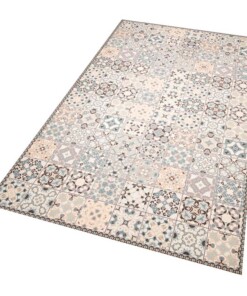 Vloerkleed vinyl Zoe - lichtblauw/crème - overzicht schuin, thumbnail Vloerkleed vinyl Zoe - lichtblauw/crème - overzicht schuin, thumbnail