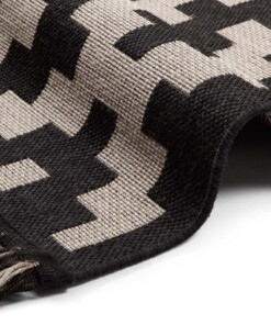 Vlakweef vloerkleed Sisal-Optiek Nature - zwart - close up, thumbnail Vlakweef vloerkleed Sisal-Optiek Nature - zwart - close up, thumbnail