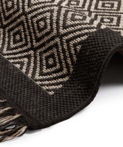 Vlakweef vloerkleed  Sisal-Optiek  Nature - zwart/beige (klein ruit) - close up, thumbnail Vlakweef vloerkleed  Sisal-Optiek  Nature - zwart/beige (klein ruit) - close up, thumbnail