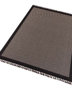 Vlakweef vloerkleed  Sisal-Optiek  Nature - zwart/beige (klein ruit) - overzicht schuin, thumbnail Vlakweef vloerkleed  Sisal-Optiek  Nature - zwart/beige (klein ruit) - overzicht schuin, thumbnail