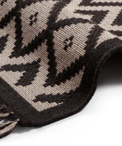 Vlakweef vloerkleed Sisal-Optiek Nature - zwart/beige (groot ruit) - close up, thumbnail Vlakweef vloerkleed Sisal-Optiek Nature - zwart/beige (groot ruit) - close up, thumbnail