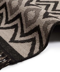 Vlakweef vloerkleed Sisal-Optiek Nature - zwart/beige - close up, thumbnail