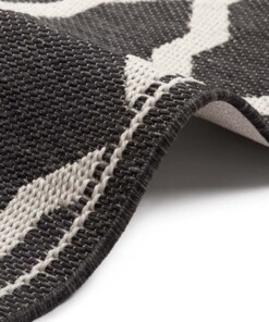 Vlakweef vloerkleed Macrame-Optiek Heaven - zwart - close up, thumbnail