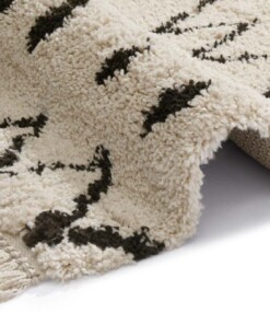 Hoogpolig vloerkleed Calla - crème/bruin - close up, thumbnail Hoogpolig vloerkleed Calla - crème/bruin - close up, thumbnail