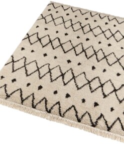 Hoogpolig vloerkleed Calla - crème/bruin - overzicht schuin, thumbnail Hoogpolig vloerkleed Calla - crème/bruin - overzicht schuin, thumbnail