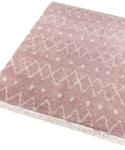 Hoogpolig vloerkleed Calla - roze/crème - overzicht schuin, thumbnail Hoogpolig vloerkleed Calla - roze/crème - overzicht schuin, thumbnail